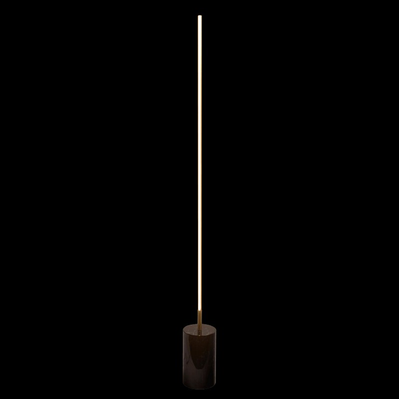 Prism Brassed Gold LED Floor Lamp with On/Off Switch Faux