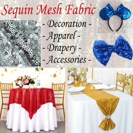 Barcelonetta | Sequin Fabric | by The Yard | Sparkle & Shiny | 50" Wide | Sequin Mesh Fabric | Decoration, Apparel, Accessories, Home Goods & Crafts (Unicorn, 2 Yard)