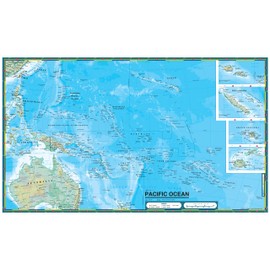 Cool Owl Maps Pacific Ocean Wall Map Poster Paper