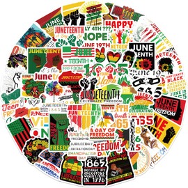 50 Pieces Juneteenth Decorations Stickers Black People Computer Decal for Laptop Water Bottles Skateboard Graffiti Patches, Trendy Waterproof Vinyl Stickers for Teens