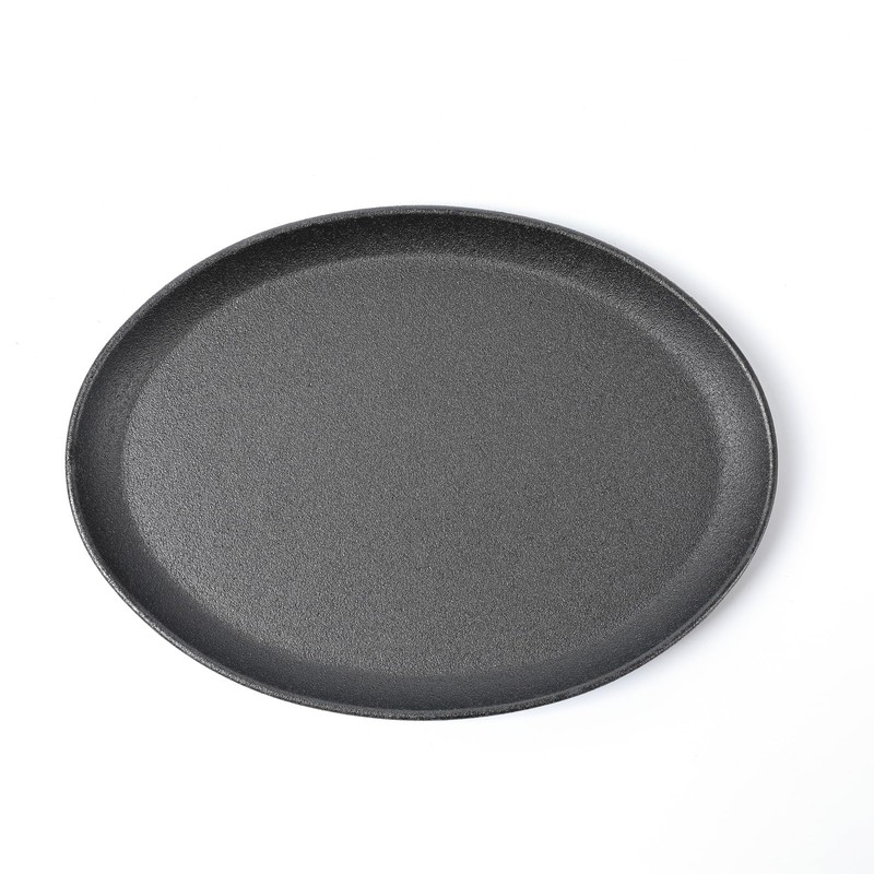 HAWOK Cast Iron Fajita Skillet Japanese Steak Plate with Handle