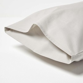 HOMESCAPES Grey Kid’s Pillowcases 60 x 40 cm 2 Pack 100% Egyptian Cotton Percale Soft Hypoallergenic Children’s Pillow Cases with Envelope Close Breathable Easy Care 200 TC 400 Thread Count Equiv