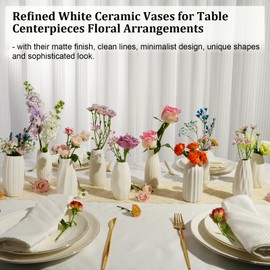 Ceramic Bud Vases, Set of 24 White Vases for Centerpieces Small Vases for Flowers Mini Ceramic Vase for Pampas Grass Vase Bulk for Wedding Table Centerpieces Decoration Boho Home Decor DIY Gift