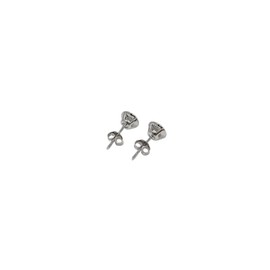 Ladies Silver Open-Backed Cubic Zirconia Solitaire Stud Earrings 1/4 carat