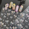 1 Sheet Spring Bow Nail Decal Holographic Bow Nail Decal