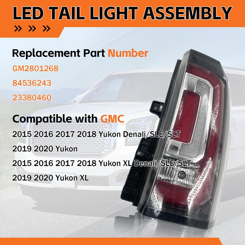 BZJUNQI GM2801268 LED Tail Light Assembly Brake Lamp Compatible With