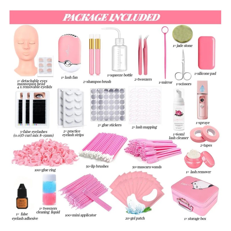 Kit De Pestañas Extensiones Profesional Profesional Práctica