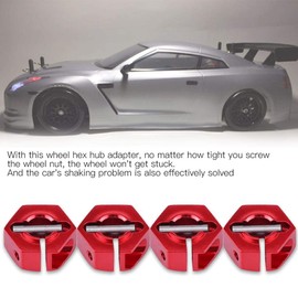 Wheel Hex Hub Adapters, 12mm Universal Wheel Hex Hub Adapter for HSP Sakura 1/10 Scale RC Car(6.0MM Red)