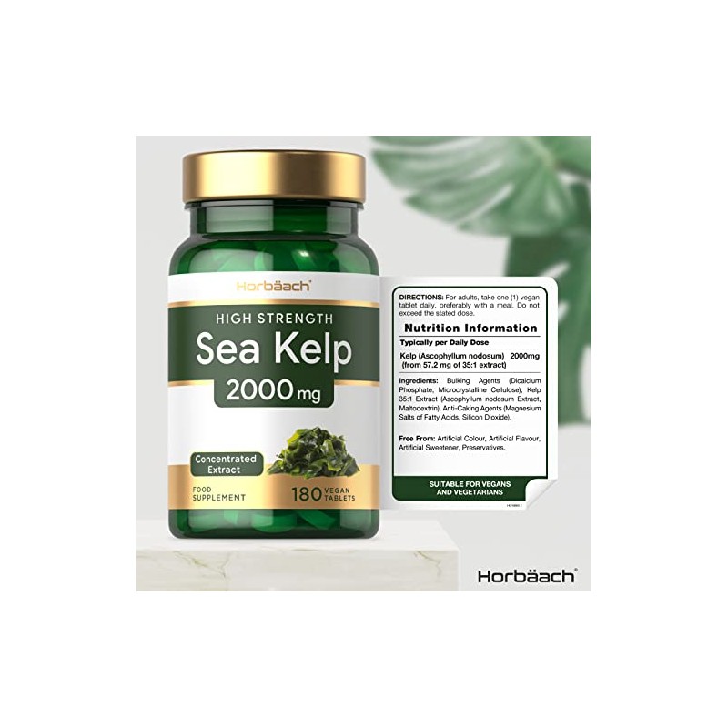 Sea Kelp 2000 mg | 180 Vegan Tablets | Natural