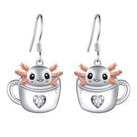 SCZKLAQ Axolotl Earrings for Women 925 Sterling Silver Axolotl Gifts Cute Animal Axolotl Jewelry for Women