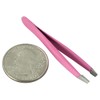 HTS 172M1 2" Pink Mini Slanted Travel Eyebrow Tweezers