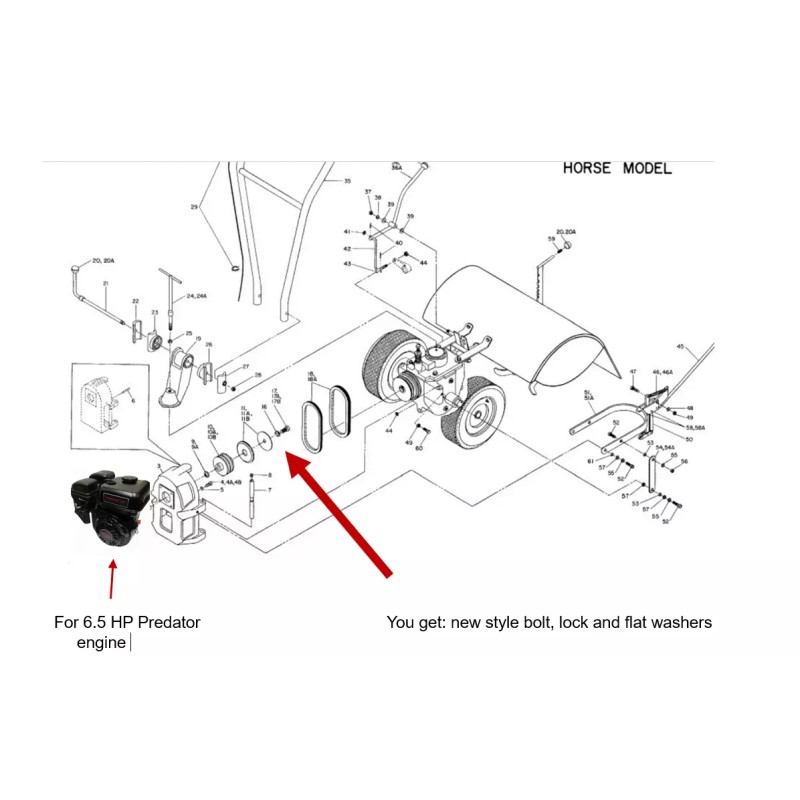Troy-Bilt Troy Bilt Horse tiller Predator engine crank / pully