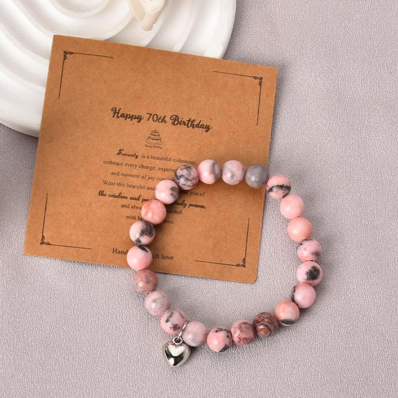 Happy 70th Birthday Gifts for Women Adjustable Beaded Bracelets for