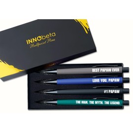 InnoBeta Papaw Gifts, Ballpoint Pen Set of 4, Gift Ideas for Grandpa from Grandkids on Birthday, Christmas, Father's Day, Retirement