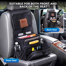 Tsumbay 2-in-1 Car Front Seat Organizer – Hanging Car Organizer with Laptop & Tablet Compartments, Adjustable Shoulder Strap, Heavy-Duty Oxford Fabric for SUV, Truck, Van, Front & Back Seat Use