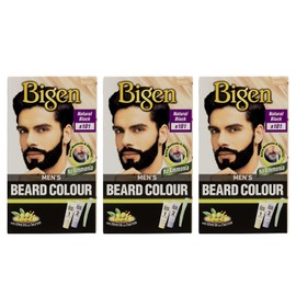 3 x Bigen Men's Beard Colour | No Ammonia Formula with Aloe Extract & Olive Oil - 101 Natural Black