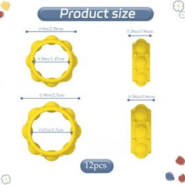 12 Pack Fidget Toy Sensory Rings for Kids,Finger Rings,Texture Stress Finger Toys,Anxiety & Stress Relief Fidget Toys for Kids,Fun Toys for Adults for ADHD Classrooms,Quiet Anxiety Relief in Class