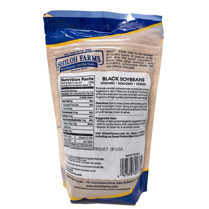 Shiloh Farms - Organic Black Soybeans 2 pack - 15