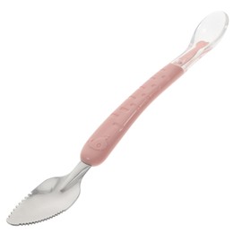 TOYANDONA Cuchara Raspador De Frutas Cubiertos Para Niños Pequeños Utensilios De Acero Inoxidable Y Gel De Sílice, 1 Unidad, Rosa