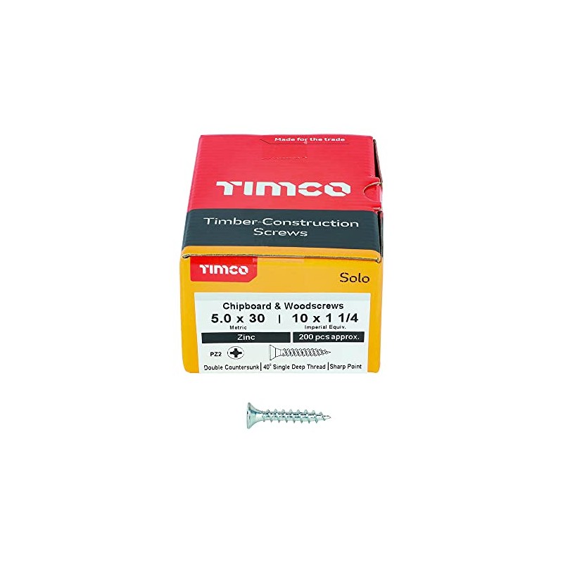 TIMCO Solo Chipboard & Woodscrews - PZ - Double Countersunk