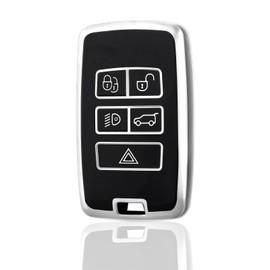 OFF WE GO Car Key Case Key Cover for Land Rover Range Sport Evoque Freelander Discovery Defender Jaguar Car Key Box Key Cover Protective Housing Black Silver