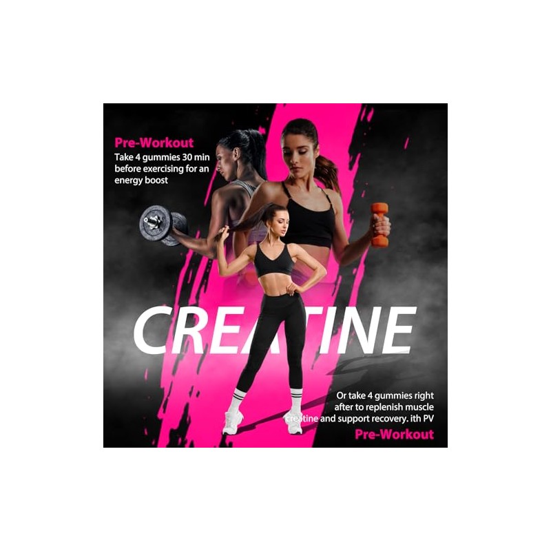 Creatine Gummies for Women - Booty Builder Supplement, Creatine Monohydrate