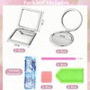 4 Pcs Diamond Painting Compact Mirror Gem Art Mirror Pink