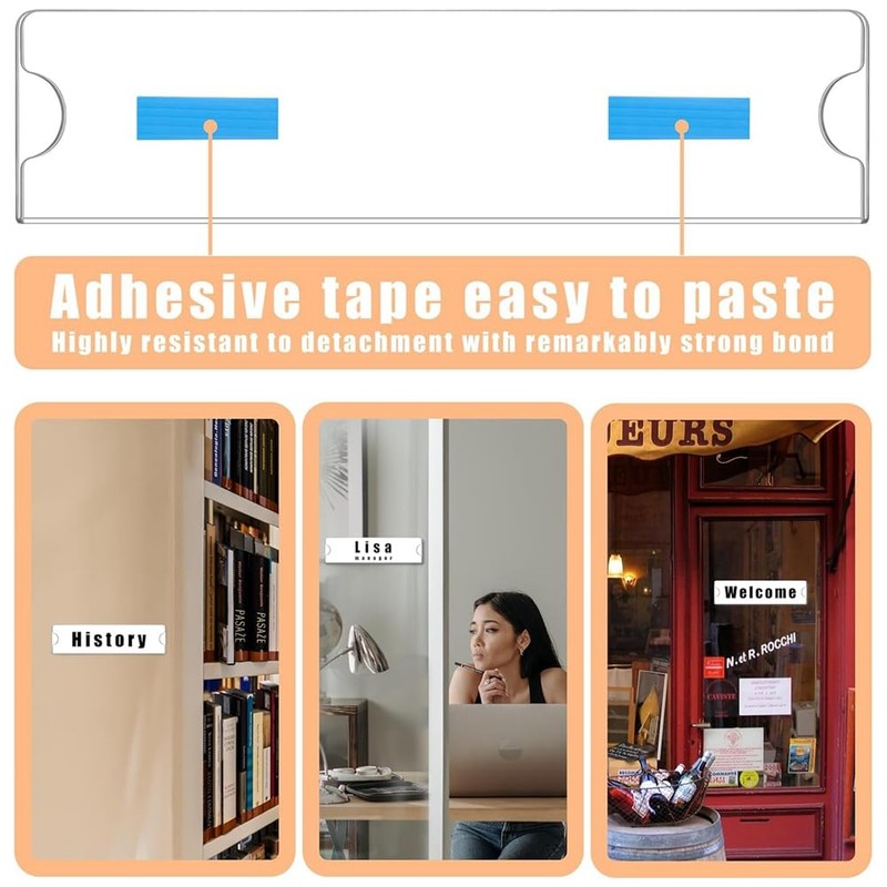 Fowecry Acrylic Name Plate Holder Clear Acrylic Plastic Sign Holder
