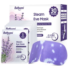 BeHoomi 30Packs Steam Eye Mask, Heated Eye Mask Warm Compress for Eyes, Self Heating Disposable Steam Mask for Home Sleep, Spa, Travel Essentials & Relaxation Gifts, Mothers Day Gifts (Lavender)