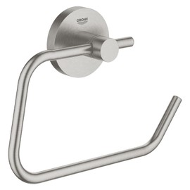 GROHE Start - Papierhalter (Material: Metall, verdeckte Befestigung, ohne Deckel, zum Kleben oder Bohren), supersteel, 41200DC0
