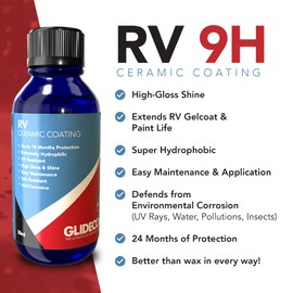 Glidecoat RV Ceramic Coating - 50ml - Ceramic Sealant Perfect for RV Cap Coverage - Up to 2 Years UV Protection, Super Hydrophobic Surface Repels Dirt and Road Contaminants, Better-than-new Shine