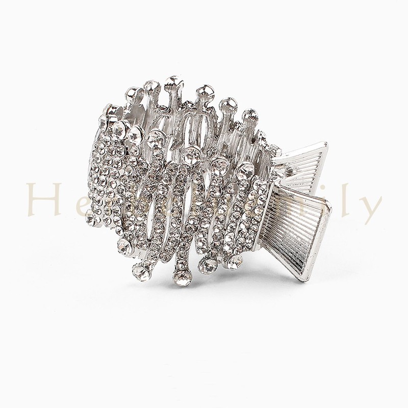 Herbeluemily Hair Claw Clip, Rhinestone Bijou Pony Holder, Hair Clip,