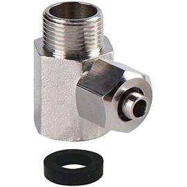 ABHQP Metal T-Adapter 3/8" (9/16") with 8mm Hose Port for Bidet