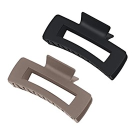 Pinzas de pelo grandes para mujeres y niñas, pinzas de pelo rectangulares mate de 4.2 pulgadas para cabello grueso, pinzas de mandíbula antideslizante