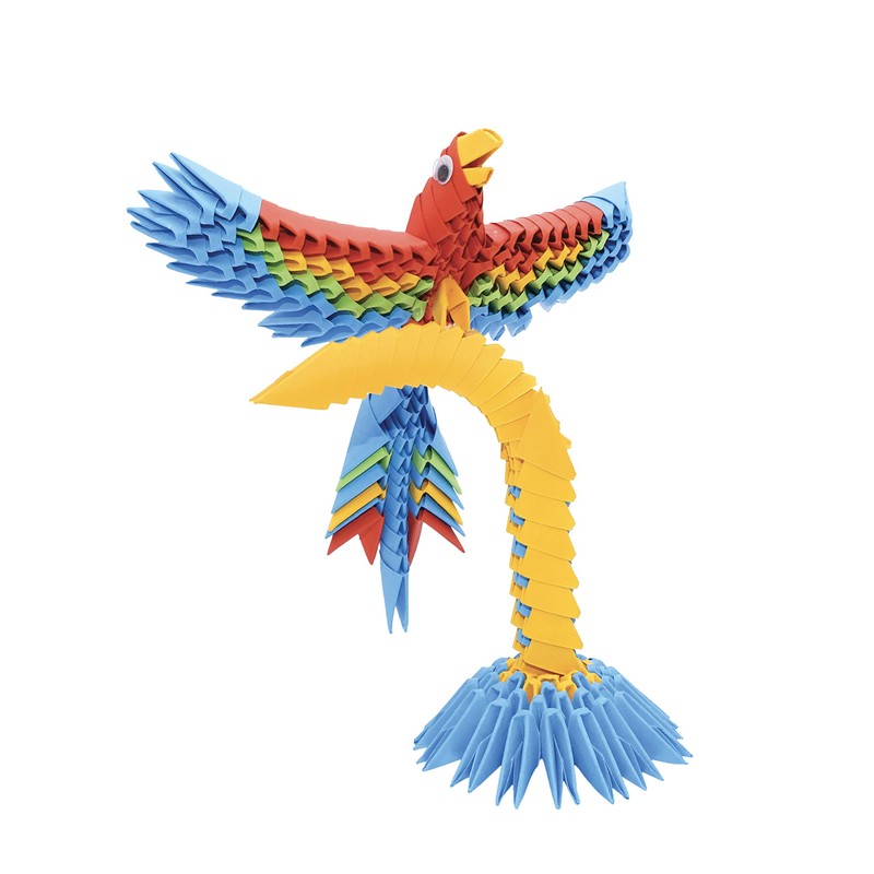 CreativaMente Creagami 3178713 Origami 3D Paper Sculpture Parrot, Craft Set