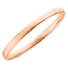 Bangle Real 18k Rose Gold Filled Solid 5mm Cuff Ladies Small Sz 60mm Bracelets