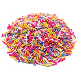 Jimmies in Springtime Mix - Resealable Standup Candy Bag - Pastel Jimmies in Pink, Lavender, White, and Yellow - Easter Themed Sprinkles for Desserts and Decorations (12 Oz)