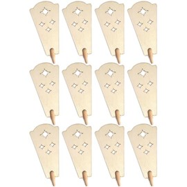BRUBAKER Impeller Replacement Parts - 12 Wings for Christmas Pyramids 45 cm and 60 cm - Pyramid Wings with Stars - Replacement Wings for Wooden Pyramids - Natural Wood - 11.7 x 5.7 cm