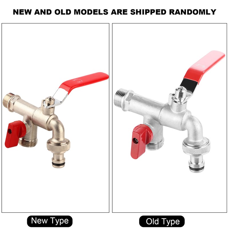 90 Degree Double Valve Water Tap 1/2" Brass Faucet Home