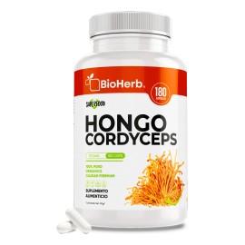 Bioherb Hongo Cordyceps Militaris Extracto 100 Puro Potente Adaptogeno Natural Energía Resistencia Maxima Biodisponibilidad 180 Cápsulas 500 Dias