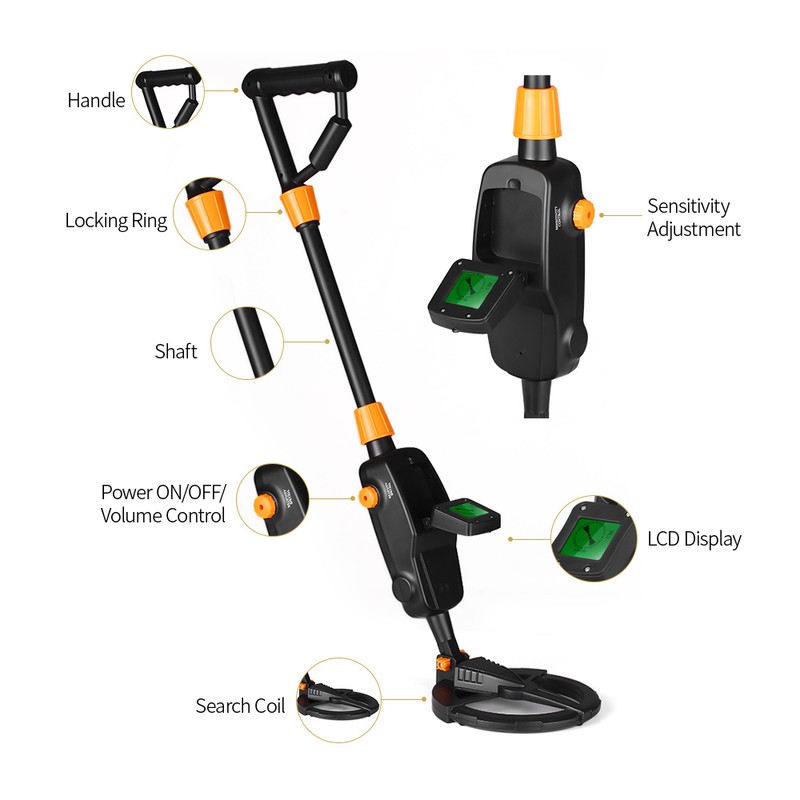 Children Lightweight Handheld Metal Detector Gold Digger Treasure Hunter Tracker