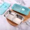 Lyreh 2pcs Stainless Steel Snack Containers with Lid, Reusable Double-Compartment