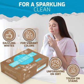 Laundry Detergent Sheets Unscented - Zero Waste, Plastic and Scent Free, Natural Soap - Travel Size Essentials for Washing Clothes, 100 Loads (Unscented)