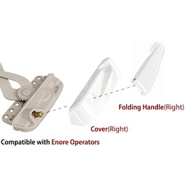 YWNN Folding Casement Window Crank Handle with Snap-On Cover – White – Compatible with Multiple Window Operators (Right)
