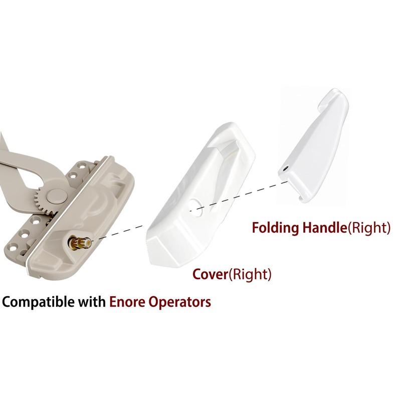 YWNN Folding Casement Window Crank Handle with Snap-On Cover –