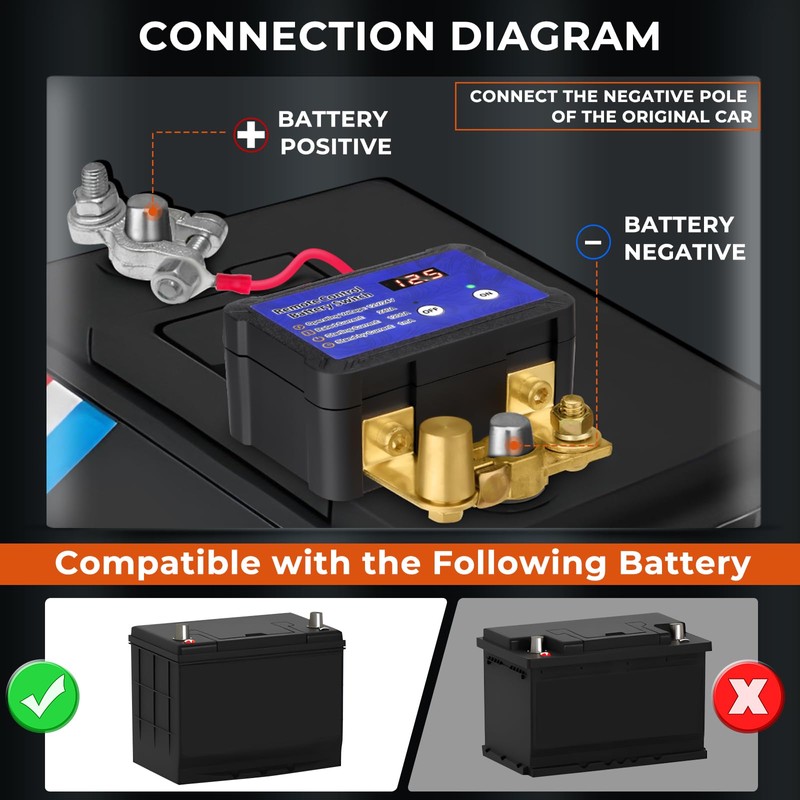 ISINFLASH Kill Switch with Voltage Display Remote Battery Disconnect Switch