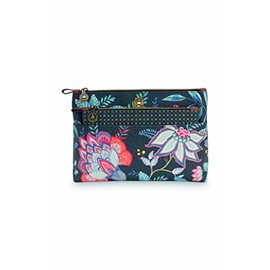 PiP Studio Cosmetic Bag Toiletry Bag 2 in 1 Cosmetic Bag Combi Flower Festival Dark Blue, - Dark blue
