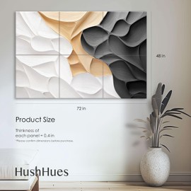 HushHues 6-Pack Acoustic Wall Panels 72x48 Inches Decorative Sound Absorbing Panels- Stylish Sound Absorbing Panels for Recording Studios, Offices, Home, Easy Installation