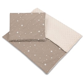 Baby blanket cuddle blanket Winter plush fabric 75x60 cm + pillow 35x30 cm - children's stroller blankets and starter set for newborns and childrens