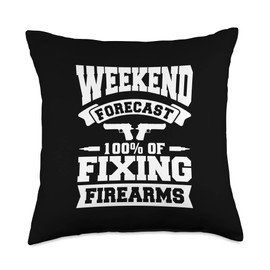 Gunsmithing Gunsmith Gun Weapon Military Military Gunsmith Shooter Gun Makers Throw Pillow, 18x18, Multicolor